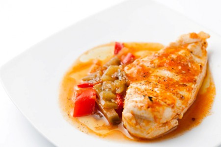 pechuga de pollo con pisto